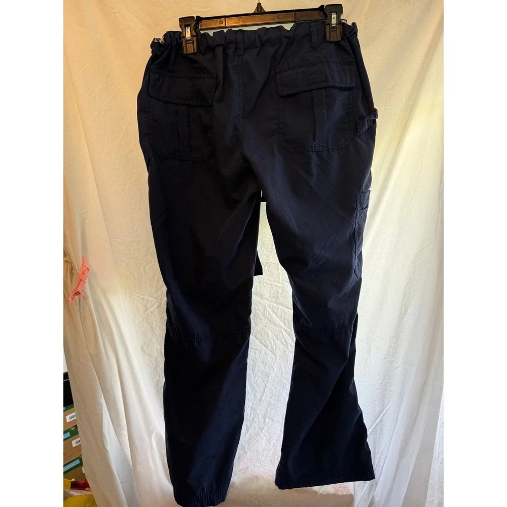 Bannock Court Navy Blue Cargo Scrub Pants Womens Large Elastic Waist Utility